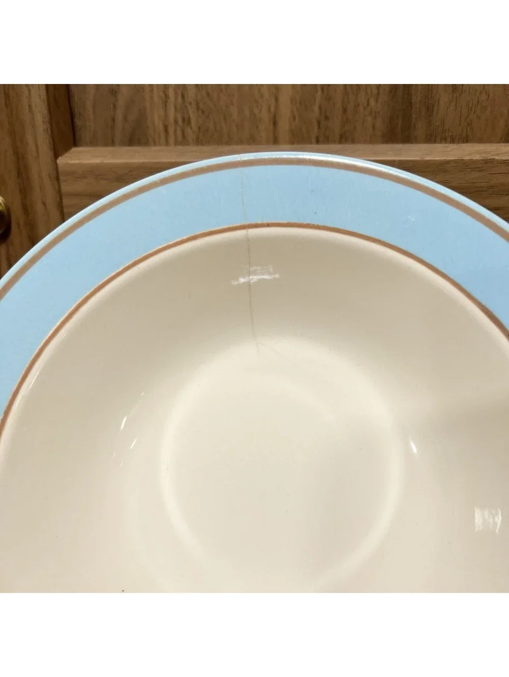 4 Homer Laughlin Eggshell Cavalier Solitude Rim Soup Bowls HLC Ironstone Blue